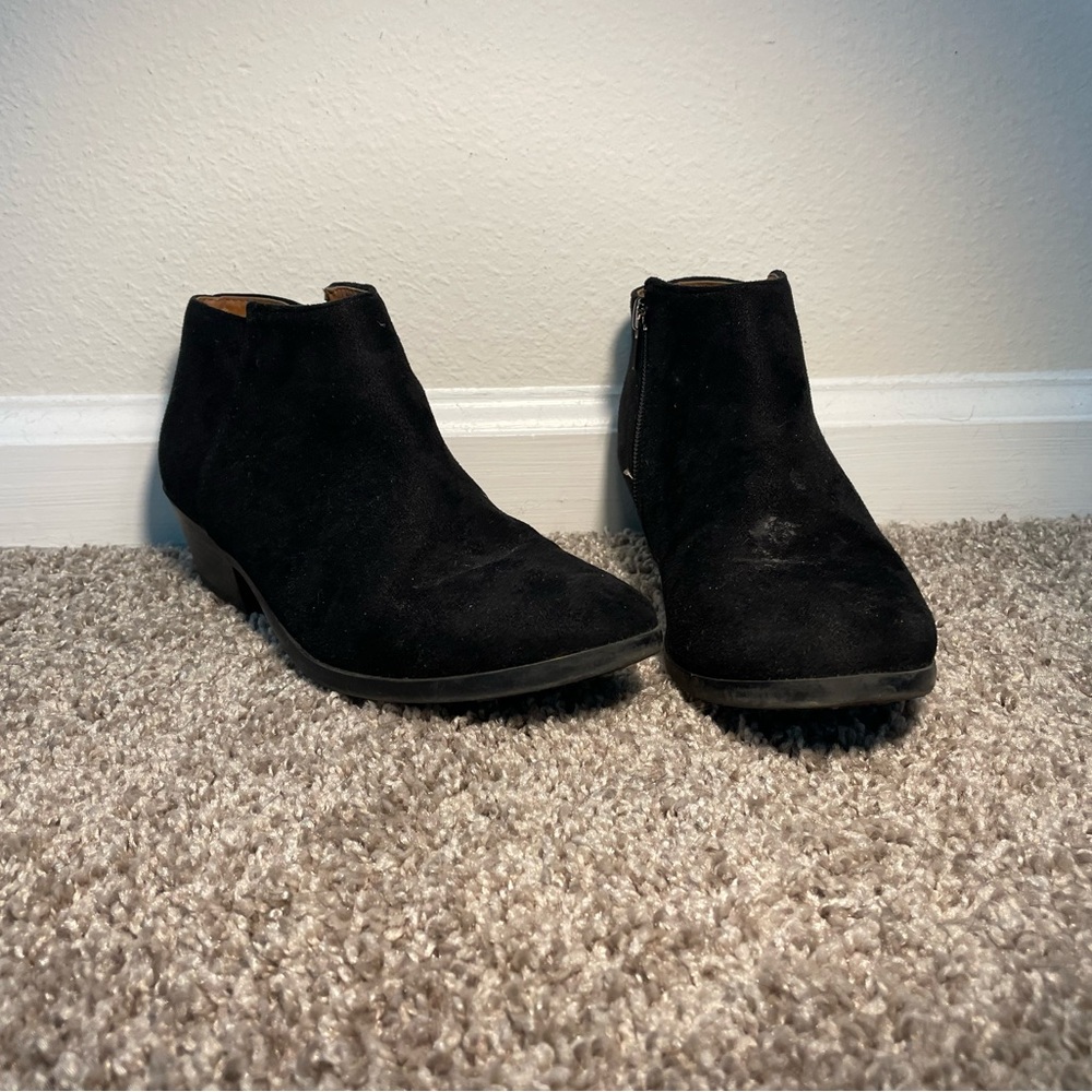 6.5 Black Suede Ankle Booties